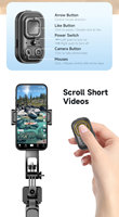 1760mm en alliage d'aluminium Live Streaming Selfie Stick AI Face Tracking pour V5.2 Télécommande sans fil Stable Automatique