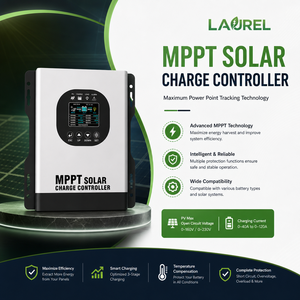 Smart 384V 60A MPPT Solar Charge Controller Pure Sine Wave Toroidal Inverter LCD Display Auto Timing Off Grid Home Solar Power