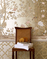 Papier peint floral doré, oiseaux peints à la main, chinoiserie, pivoine, magnolia, papier peint pour la décoration intérieure de villas haut de gamme, chambre à coucher