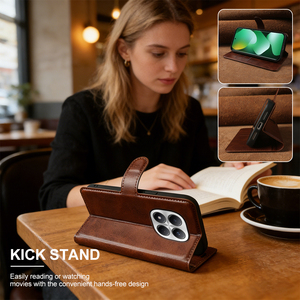 เคสโทรศัพท์แบบพับป้องกันการตก ทำจากหนัง PU พร้อมช่องใส่บัตร สำหรับ <span class=keywords><strong>Redmi</strong></span> Note 16/15/14 และ 16C/<span class=keywords><strong>A8</strong></span> ซีรีส์ ป้องกันได้อย่างเต็มรูปแบบ - Product Image 3