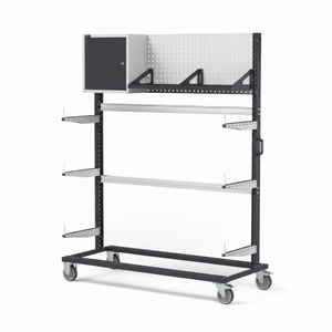 "Porte-chariot mural à panneaux perforés 1552x668x1965mm Cabines à outils gris anthracite" - Product Image 1