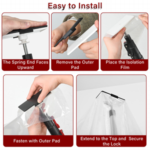 Tige télescopique à <span class=keywords><strong>ressort</strong></span> de 12 pieds 3.6 mètres pour la protection intérieure contre la poussière, la rénovation et la peinture. - Product Image 3