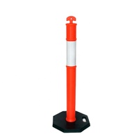 Poteau de signalisation routière en plastique réfléchissant, poteau de sécurité amovible en PE, poteau de signalisation pour la sécurité routière