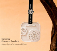 Pendentif diffuseur de parfum personnalisé en pierre de plâtre Camélia, décoration multi-scènes, cadeau pour la maison, senteur fraîche