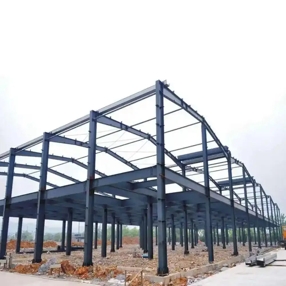 Gudang Galpon kustom konstruksi gantung struktural galvanis rumah pabrik gudang Prefab bangunan struktur baja logam prefabrikasi