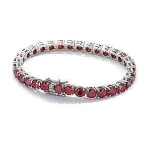 Bracelet tennis en moissanite de gros, argent sterling 925, rouge grenade, couleurs mélangées, 3 mm - 6,5 mm, VVS1 - Product Image 1