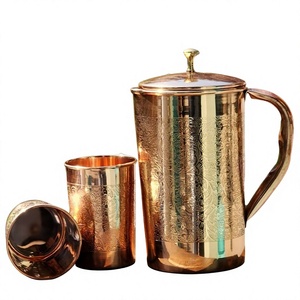 Handmade Hammered Copper Water Pitcher 1.7L Classic Style Eco-Friendly Metal Jug for Drinks Wedding Serving Durable Design - Product Image 4