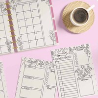 Classique Mini Erin Condren cahier recharge papier A5 taille tournesols et abeilles imprimable planificateur Inserts