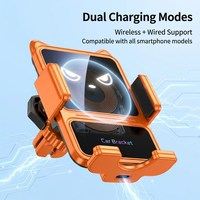 Support de charge rapide sans fil pour voiture 15W |   Serrage électrique intelligent |   Lumière d'ambiance Cool Kitty-Face |   Support anti-vibration pour grille d'aération H6