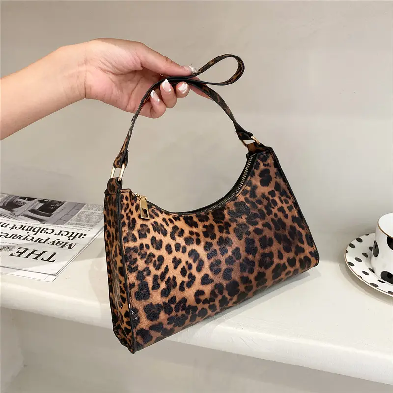 Cheap leopard luxury small underarm purses bags for women's hand bags ladies tote shoulder bags handbags purse