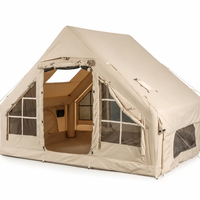 Tente de camping gonflable robuste pour 8 personnes, imperméable, en Oxford, résistante au vent, quatre saisons, double couche, installation rapide, grande taille