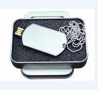 Flashdisk Kalung Dog Tag Tahan Air dengan Logo Custom, USB 2.0, Kapasitas 1GB 2GB 8GB 16GB,  USB Flash Drive Nameplate