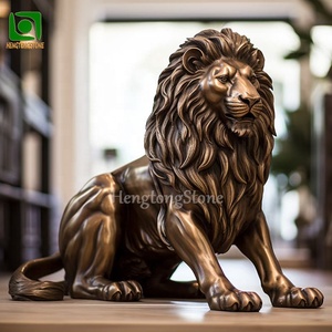 Trang Trí Kích Thước Nhỏ Bronze Sư Tử Tượng Nghệ Thuật Làm Việc Kim Loại Động Vật Tượng - Product Image 2