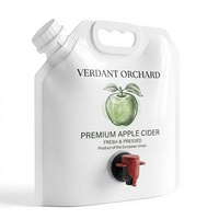 Pochette à bec verseur personnalisée avec robinet et poignée, qualité alimentaire, pour boissons, vin, jus, sirop 2L 3L