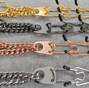Collares de entrenamiento para mascotas Cadena de estrangulamiento de acero inoxidable <span class=keywords><strong>Collar</strong></span> de punta de oro rosa, <span class=keywords><strong>Collar</strong></span> de perro pellizco con hebilla de liberación rápida para perros - Product Image 2