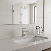 Robinet de lavabo commercial Momali, mitigeur de salle de bain monotrou en laiton massif, eau chaude et froide, à poignée unique, avec contrôle du débit