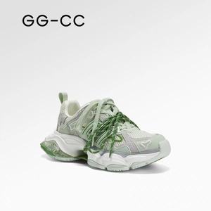 Zapatillas Gg-Cc Dad Shoes para Mujer, con Suela Gruesa, Estilo Casual, Diseño Color Block, Tacón Medio, con Cordones, para Uso Diario - Product Image 1