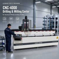 Centre d'usinage à quatre broches Fanuc CNC-4000 pour profilés en aluminium, idéal pour la production de cadres de fenêtres et de portes