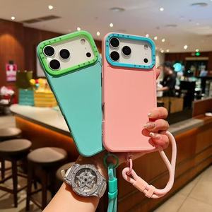 เคสโทรศัพท์แบบสายคล้องคอ สีบล็อก สัมผัสนุ่ม ป้องกันการตกกร<span class=keywords><strong>ะ</strong></span>แทก สำหรับ <span class=keywords><strong>iPhone</strong></span> 17 Pro Max 16 15 14 13 <span class=keywords><strong>12</strong></span> 11 - Product Image 2