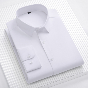 Camicia da uomo a maniche lunghe da uomo antirughe e Non da stirare camicia <span class=keywords><strong>professionale</strong></span> tinta unita da uomo - Product Image 2