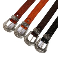 Ceinture unisexe en alliage gaufré style mongol vintage pour homme – Cuir de vachette pleine fleur tanné végétal avec motif ethnique sculpté