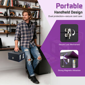   Boîte de rangement portable personnalisée OEM ODM pour cartes de jeu avec compartiment à dés, étui magnétique en cuir PU pour plus de 400 cartes TCG à double pochette - Product Image 4