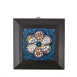 Azulejo Decorativo de Pared de Cerámica Pintado a Mano Turco, Enmarcado, 10x10 cm, de Turquía - Product Image 1