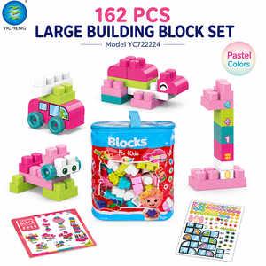 Juego de Bloques de Construcción Grandes para Niños Pequeños, Juguete Educativo de Construcción con Bolsa de Almacenamiento, Bloques de Animales, Autos y Números para Niños - Product Image 1