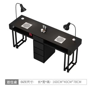 Mesa de Manicura Estilo Francés, Lujosa y Moderna, con Caja de Aluminio Metálico, Muebles de Salón Contemporáneos, Venta Directa de Fábrica, Salón de Uñas - Product Image 2
