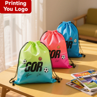 Vente en gros Logo personnalisé Promotionnel Polyester Nylon Boutique Gym Sport Sac à dos Sacs à cordon