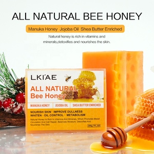 Lkiae miele e avena produttore di sapone quadrato 200G estratto di cera d'api schiuma ravvivare idratare il viso sapone naturale - Product Image 3