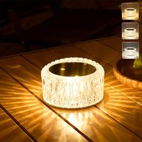 Lampe de bureau LED portable TSINYE en cristal, 3 niveaux de luminosité, 16 couleurs, télécommande tactile, lampe rechargeable pour chambre/salon