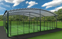 Terrain de padel panoramique avec toit couvrant, tente de toit pour terrain de padel