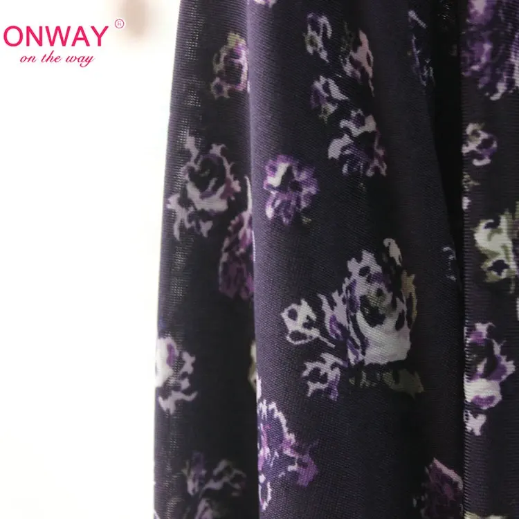 Tissu en jersey simple polyester avec imprimé numérique violet, 10 pièces, spandex, tricot