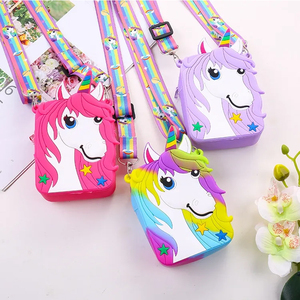 Mini Unicornio <span class=keywords><strong>Pop</strong></span>-<span class=keywords><strong>It</strong></span>, Juguete de Silicona para Apretar, Monedero, Antiestrés, Bolso de Burbujas, Bolso Bandolera con Cremallera para Niñas - Product Image 2