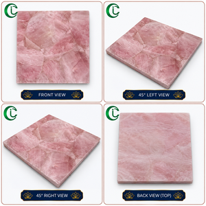 Placa Decorativa de Mármol Rosa Cuadrada de 12 Pulgadas para Pared, Ideal para Interiores de Hogar y Oficina, Decoración Elegante de Pared - Product Image 1