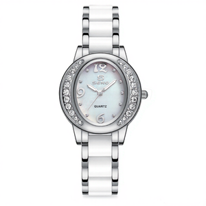 Nouvelle tendance coquilles Saint-Jacques de couleur ovale avec cadran en diamant design de montre personnalisé femmes montre à quartz luxe et ingéniosité - Product Image 4