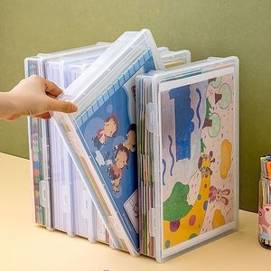 Caja de Almacenamiento Transparente para Escritorio, Organizador de Oficina Apilable Rectangular, Organizador de Archivos de Pared, Pequeño, Grande, Color Sólido - Product Image 2