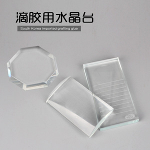 Eyelash extension crystal glass plate, curved octagonal water-marked crystal glass pad, eyelash glue pad - Product Image 4