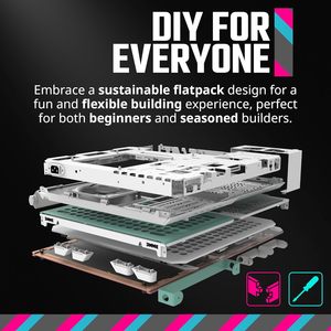 Cooler Master <span class=keywords><strong>QUBE</strong></span> 500 Flatpack Macaron, Torre Completa ATX para Juegos con Alto Flujo de Aire, Personalizable, Vidrio Templado Acrílico, Puerto Frontal de Audio - Product Image 2