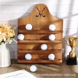 Custom Wooden Wall Mounted Storage Rack For <b>Golf</b> <b>Balls</b> Natural Wood Color Durable Multipurpose Organization Shelf - Product Image 3
