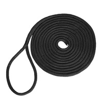 Línea de Amarre de Nailon Trenzado Doble Negro de Alta Calidad de 3/8 Pulgadas para Remolque, Venta Caliente en Tik Tok Te-mu