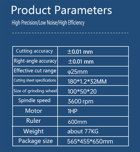 Amoladora de corte de alta precisión para pulido de acero y aluminio, máquina de corte y rectificado con <span class=keywords><strong>motor</strong></span> de doble propósito de acero de tungsteno - Product Image 6
