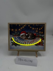 Impression lumineuse néon pour les fêtes de Noël, art mural LED sur toile, impression LED, cloche de Noël rustique encadrée pour la décoration - Product Image 6