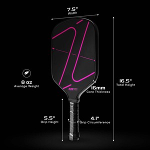 Raquette de pickleball portable en fibre de carbone graphite T700 sans bordure, allongée, thermoformée, approuvée USAPA, personnalisée par le fabricant - Product Image 3