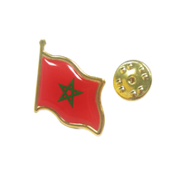 2024 nouveau maroc drapeau broche monde drapeau Badge alliage broche cristal époxy Souvenir en gros métal