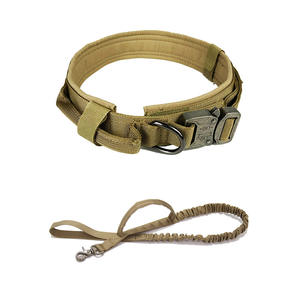 Collar y correa de perro táctico para mascotas, collar de cuello de nailon para exteriores, juego de cuerda de tracción para perros, grande y mediano - Product Image 6