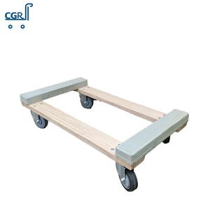 Solid <strong>Wood</strong> Heavy Duty Furniture Mover <strong>Cart</strong> Customizable OEM Wooden <strong>Dolly</strong> with Rubber Cover and PVC Cap for Tools and Home Use - Product Image 3