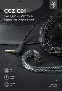 Cable de Auriculares CCZ C01 4N de Alta Pureza OFC de 2 Metros, Balanceado, para <span class=keywords><strong>KZ</strong></span> ZS12 PRO X ZA12 ZSN PRO EDX PRO AS10 PRO IEM Monitor - Product Image 2
