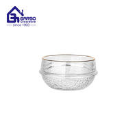Nouveaux bols en verre Beldi turcs, 4 pouces, mélange de 3 motifs, moulage par presse, 11 oz, bol en verre gravé avec décoration bleue, dorée et noire
